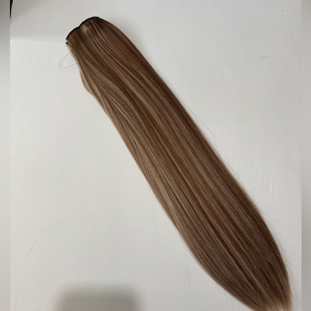 Human hair blend Light Brown With Light Blonde highlights Hair Extensions 22 in - Picture 8 of 10